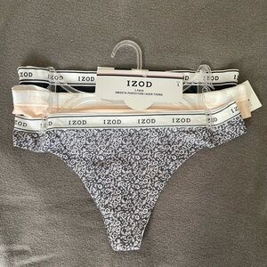 NEW 3-pack IZOD smooth perfection laser thongs, size L.